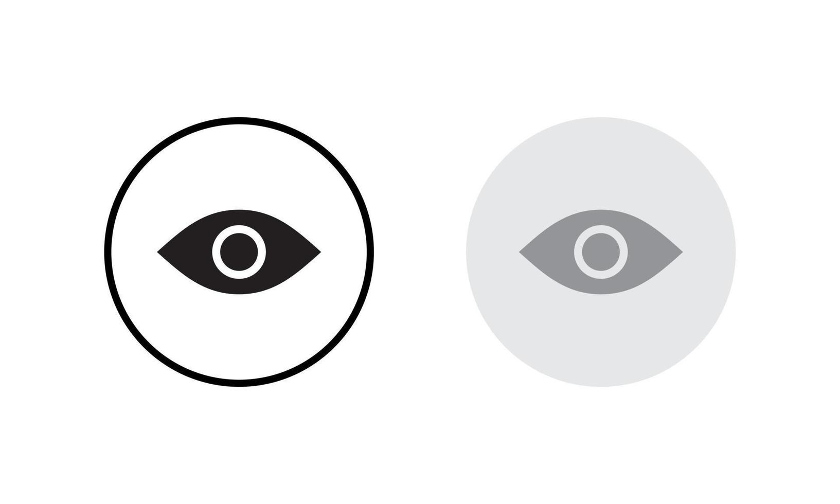 ícone de símbolo do visualizador em forma de círculo. vetor de sinal de olho