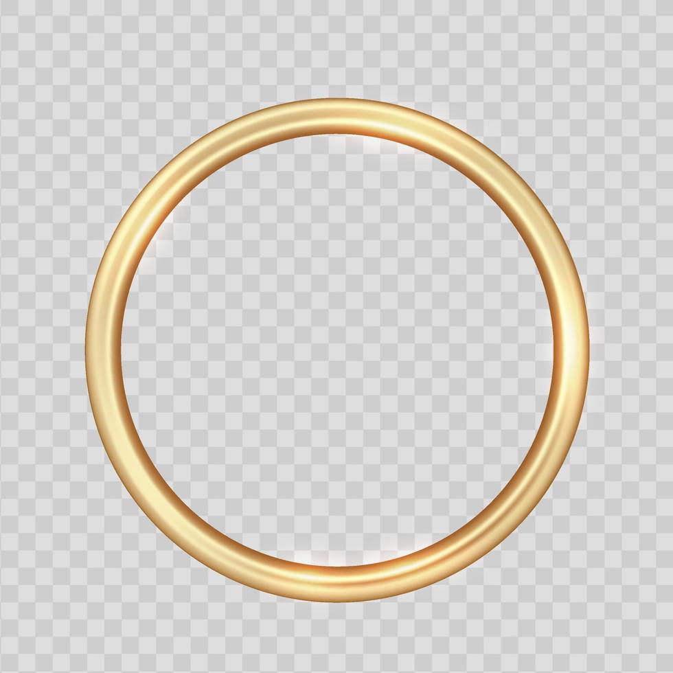 objeto 3d de moldura geométrica dourada isolado em fundo branco transparente vetor