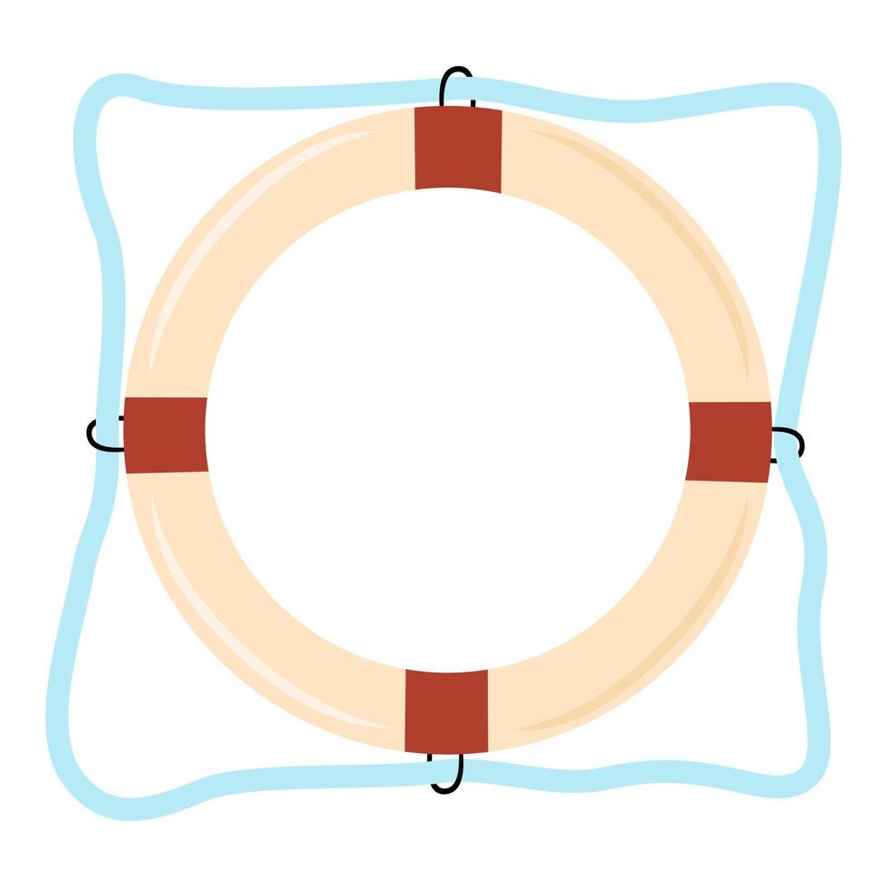 colete salva-vidas com ilustração isolada de vetor plana de corda