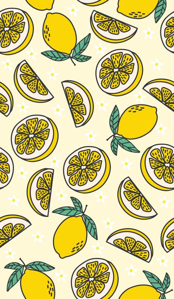 padrão perfeito de frutas de limão fresco vetor