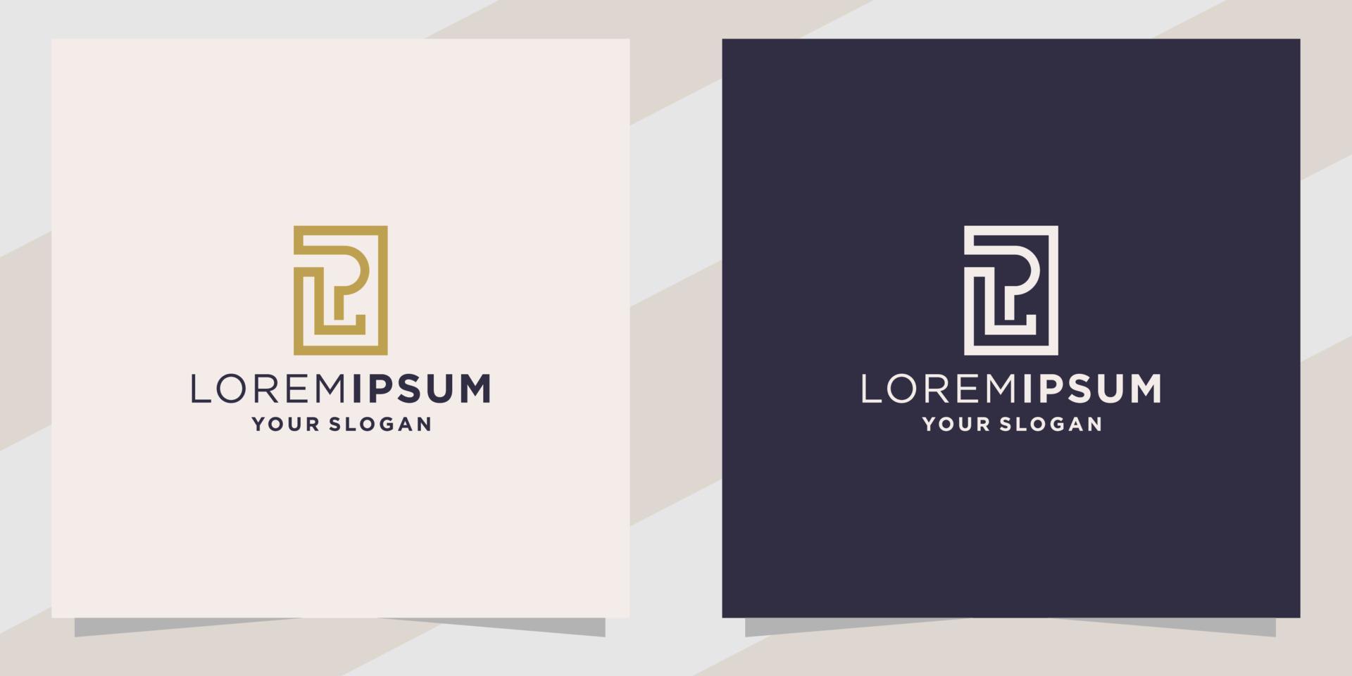 modelo de logotipo letter lp pl vetor