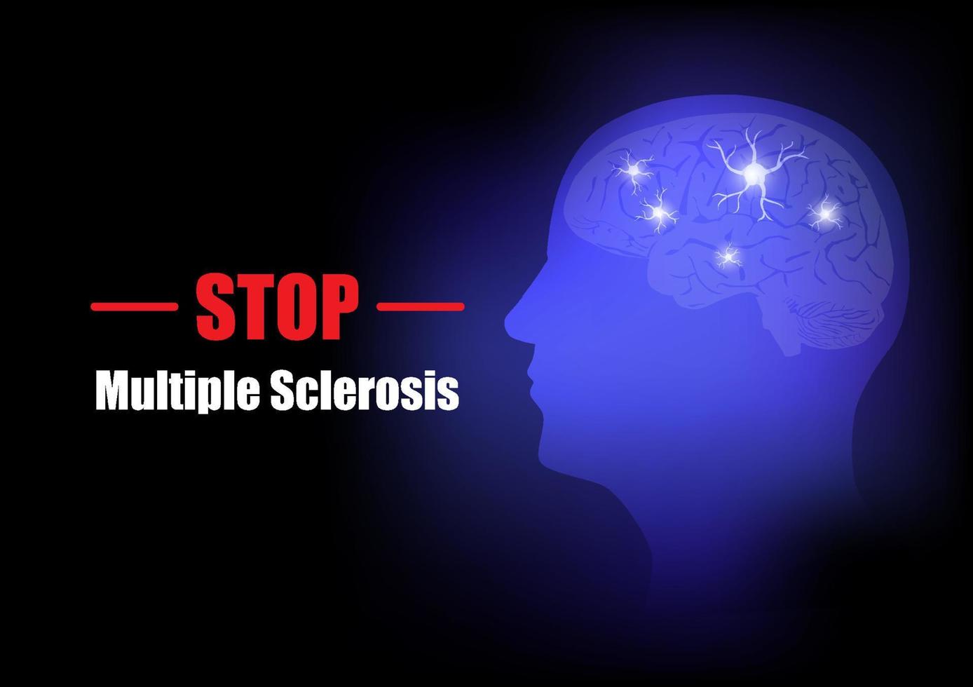 parar a esclerose múltipla. dia mundial do cérebro vetor