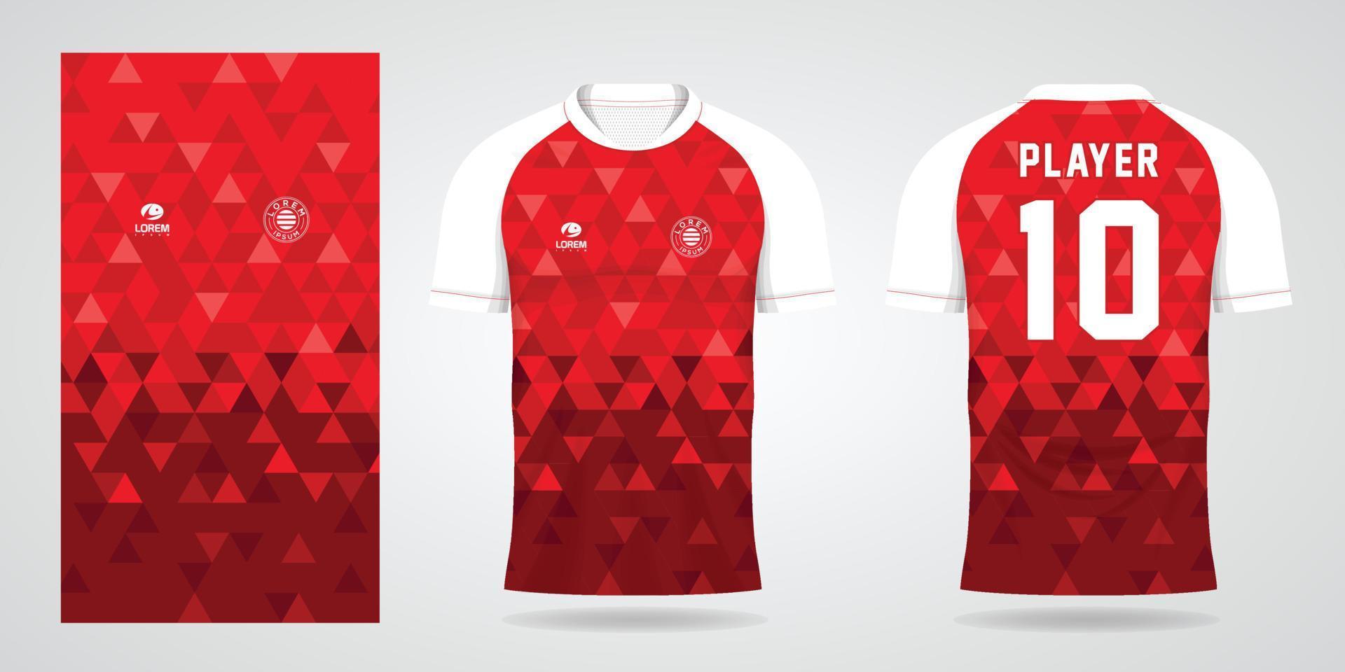 modelo de design de esporte de camisa de futebol vermelho vetor