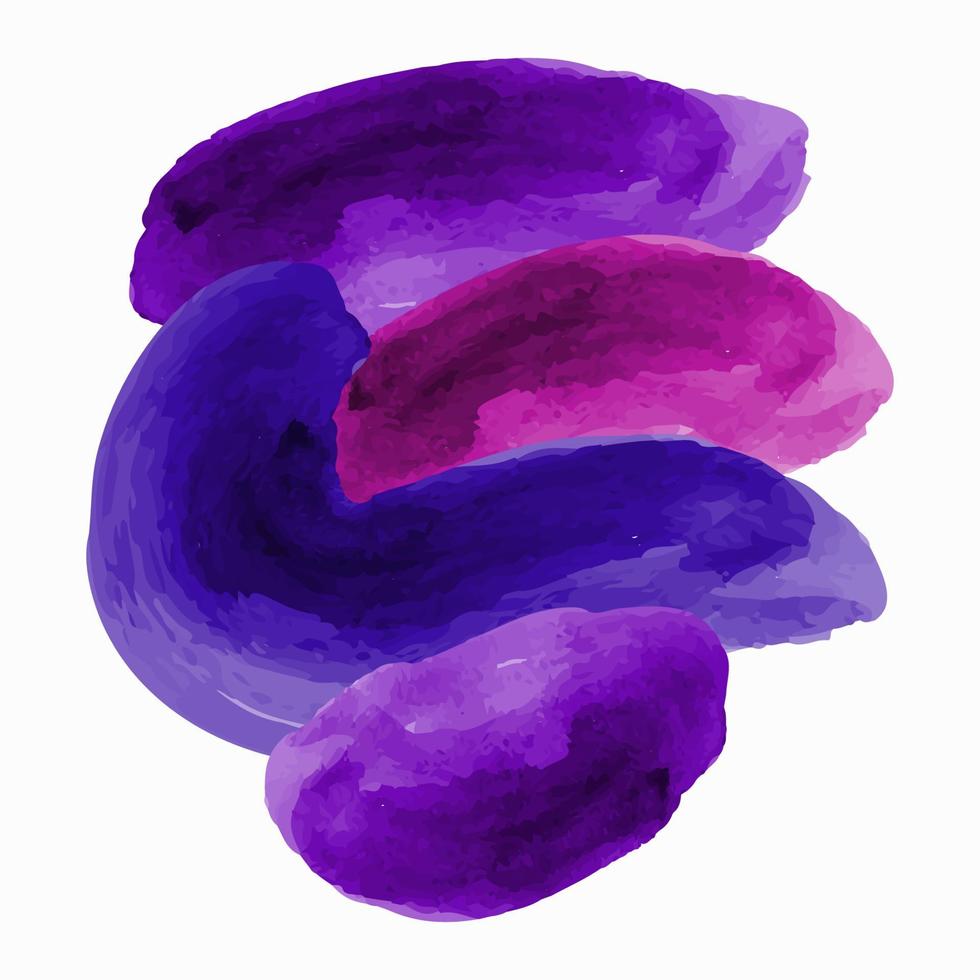 pincelada gradiente aquarela, figura geométrica abstrata, 3d, cor roxa vetor
