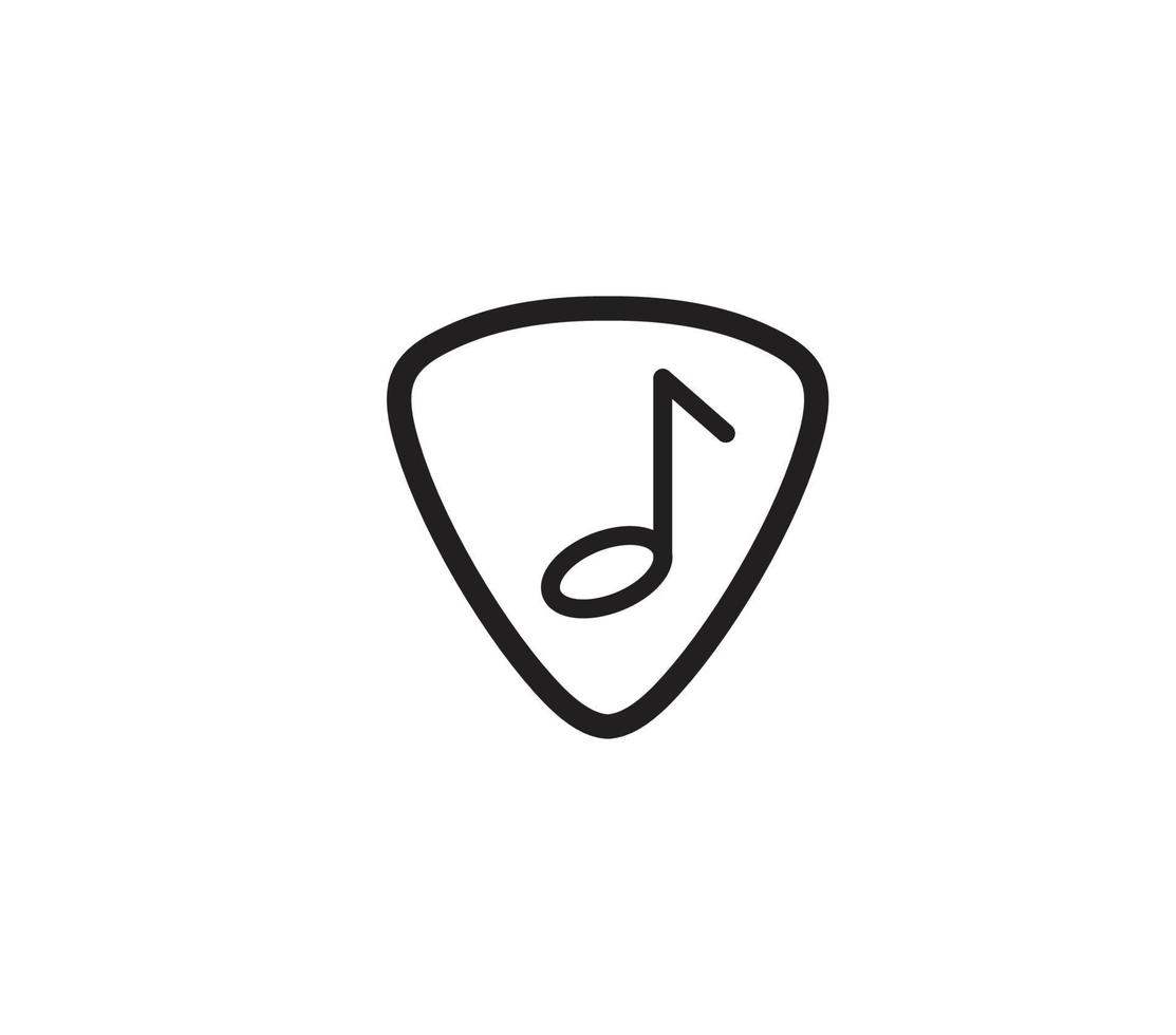 modelo de design de logotipo de vetor de ícone de palheta de guitarra