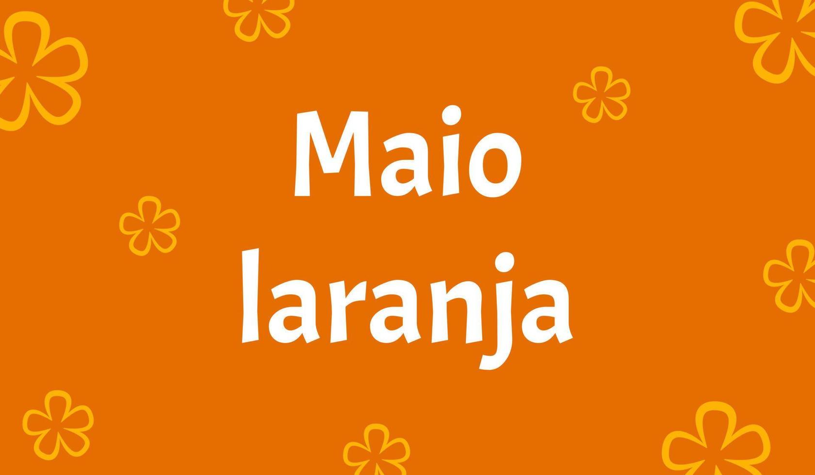 banner da campanha de maio laranja contra a pesquisa da violência contra crianças. escrito em português. vetor