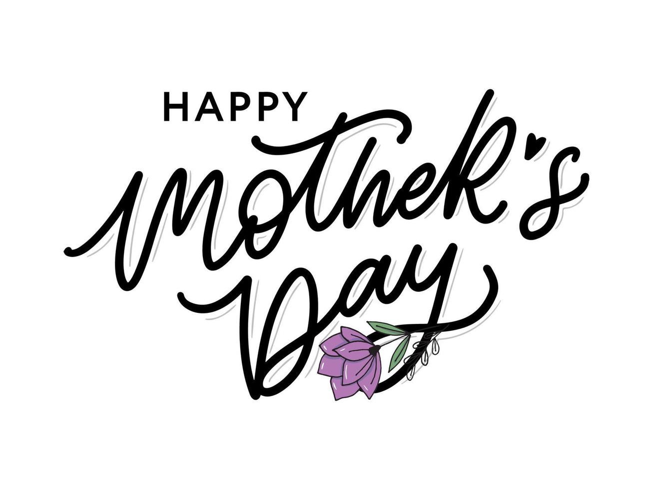 fundo de banner de cartão de caligrafia feliz dia das mães vetor