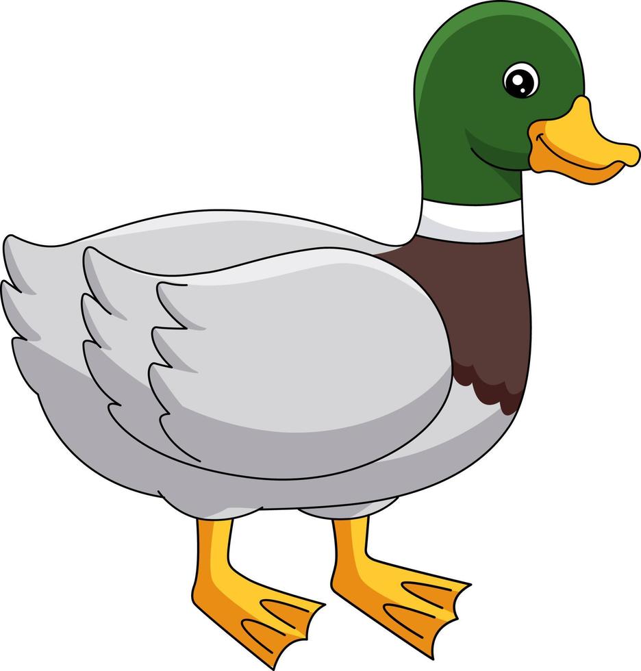 ilustração de clipart colorida de desenho de pato vetor