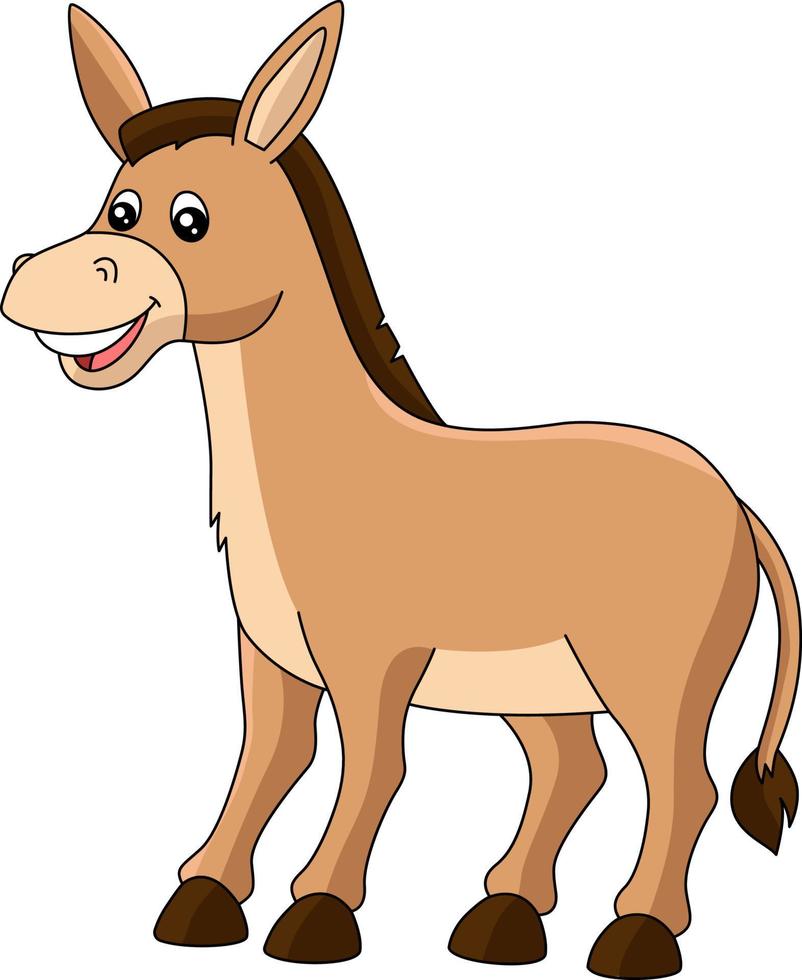 ilustração de clipart colorida de desenho de burro vetor