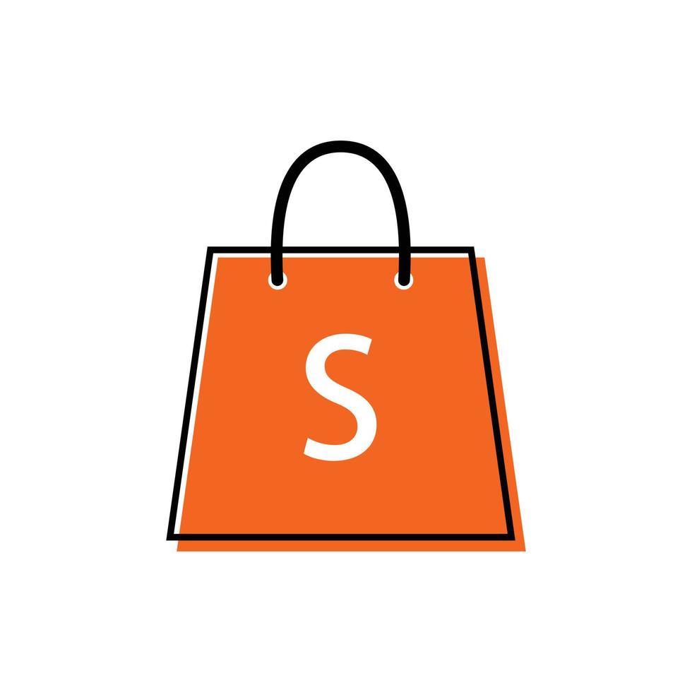 ícone de sacola de compras. ilustração de design de sacola de compras, sinal simples de sacola de compras. design de logotipo de sacola de compras. vetor