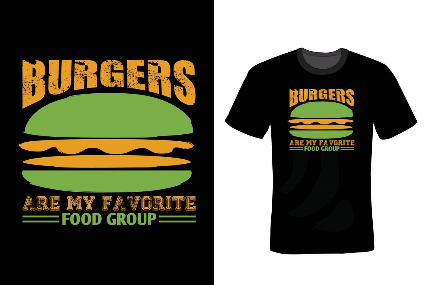 design de camiseta de hambúrguer, vintage, tipografia vetor