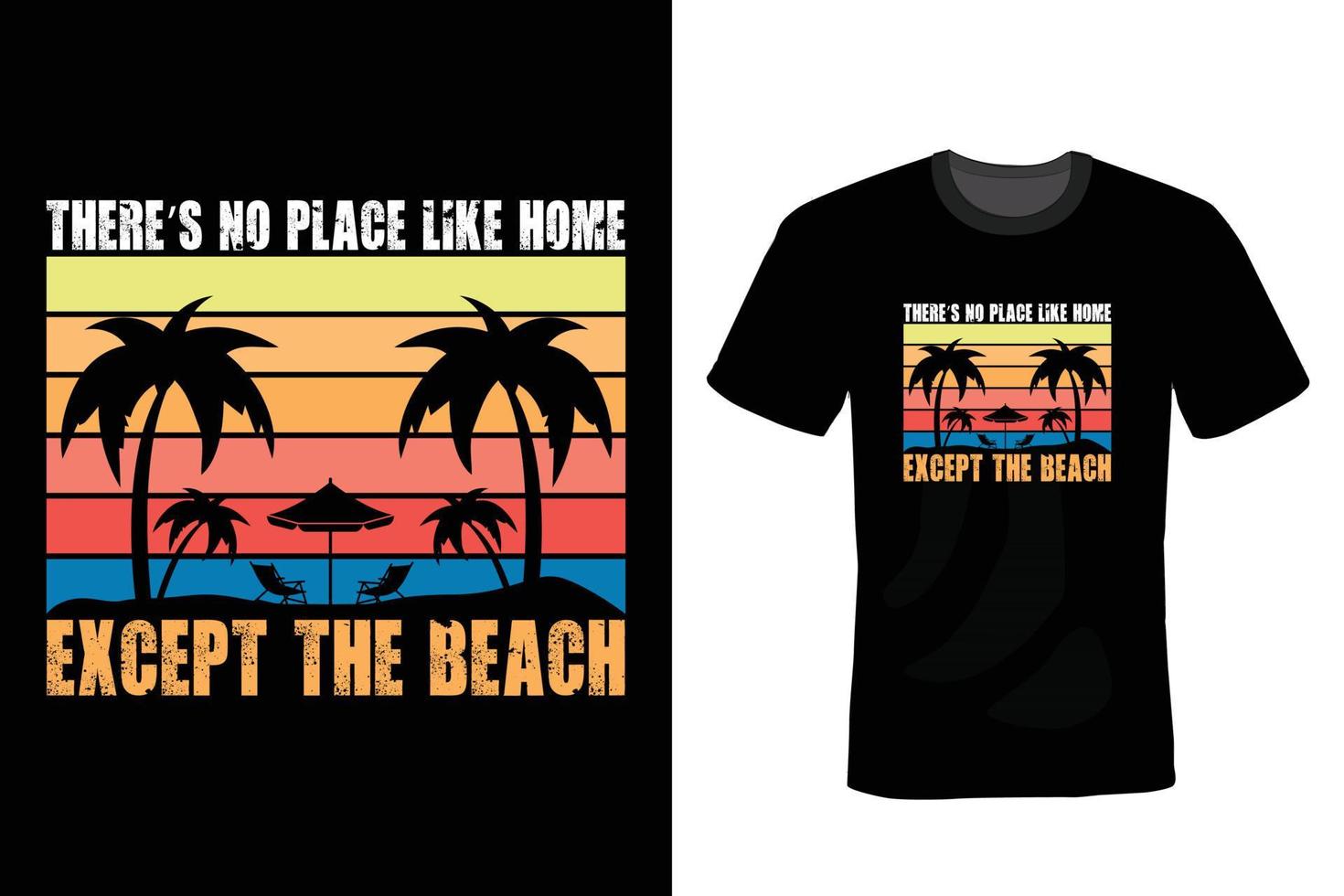 design de camiseta de praia, vintage, tipografia vetor