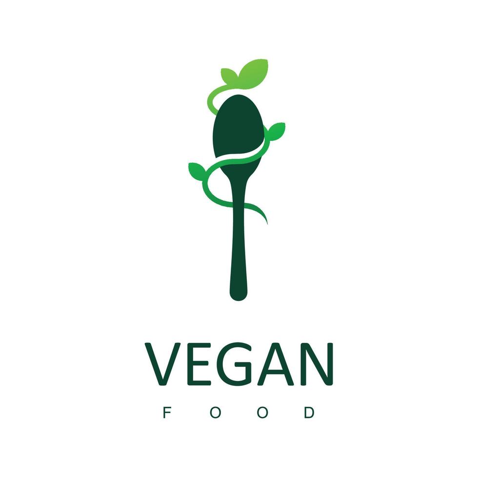 vetor de design de logotipo de comida vegana