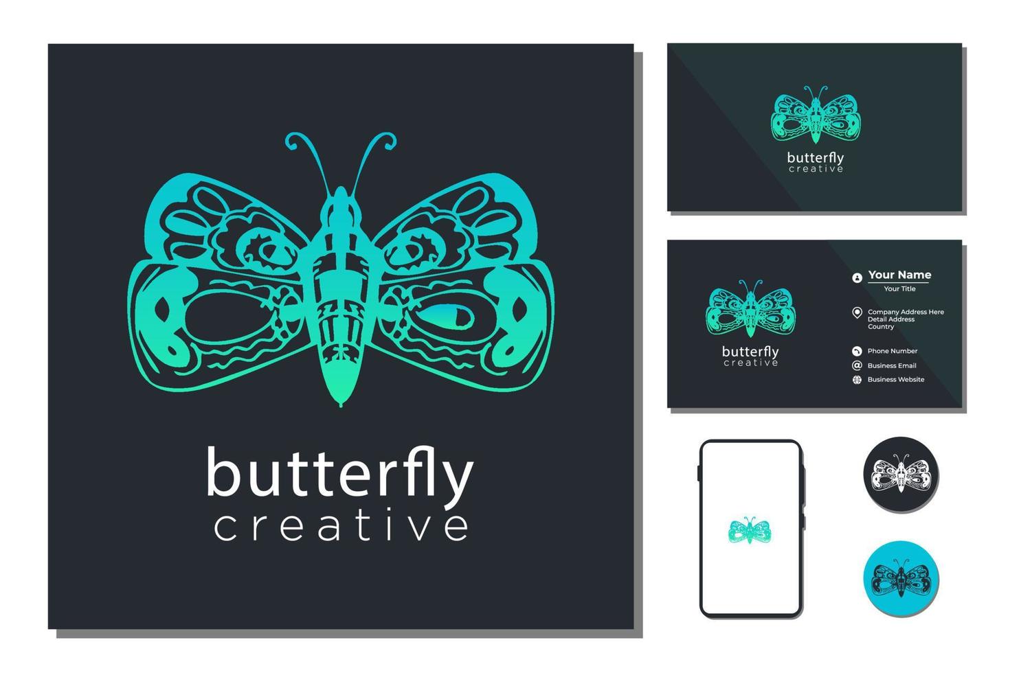ícone gráfico de borboleta, borboleta de silhueta vetor
