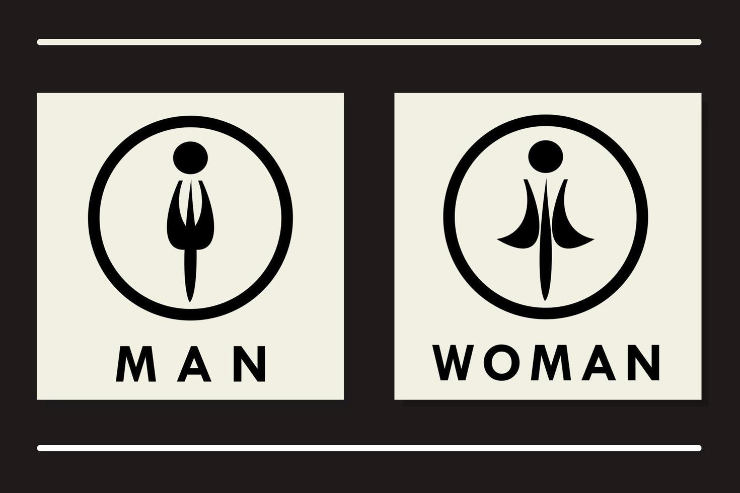 ícone de homem e mulher em estilo simples. símbolo de banheiro para o design do seu site vetor