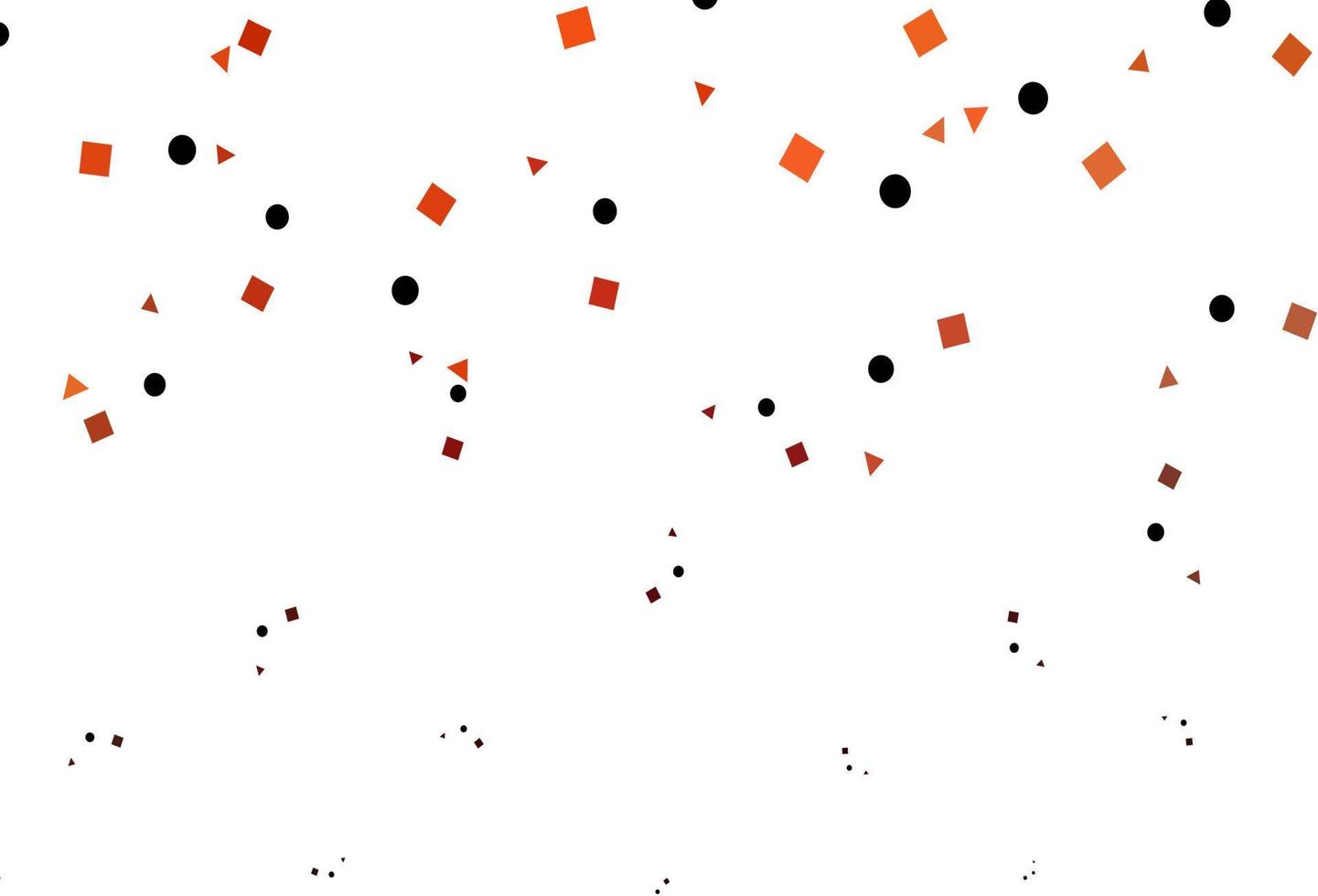 modelo de vetor laranja claro com cristais, círculos, quadrados.