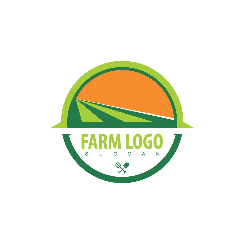 modelo de design de logotipo de fazenda vetor