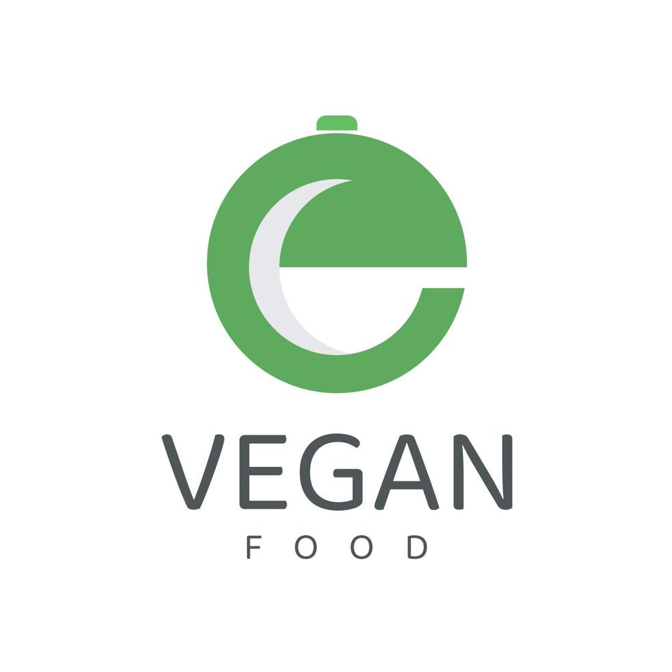 modelo de design de logotipo de comida saudável, logotipo inicial de comida ecológica vetor