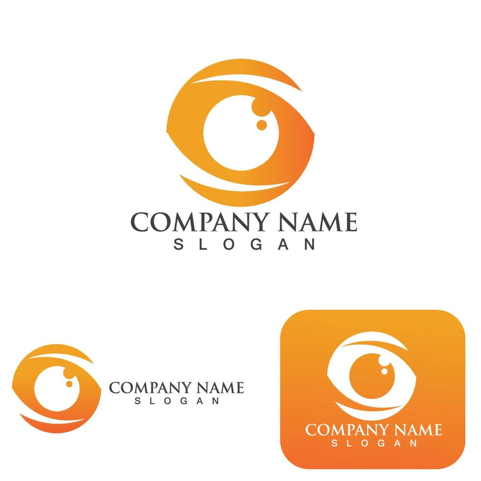 cuidados com os olhos logotipo identidade de marca corporativa vetor