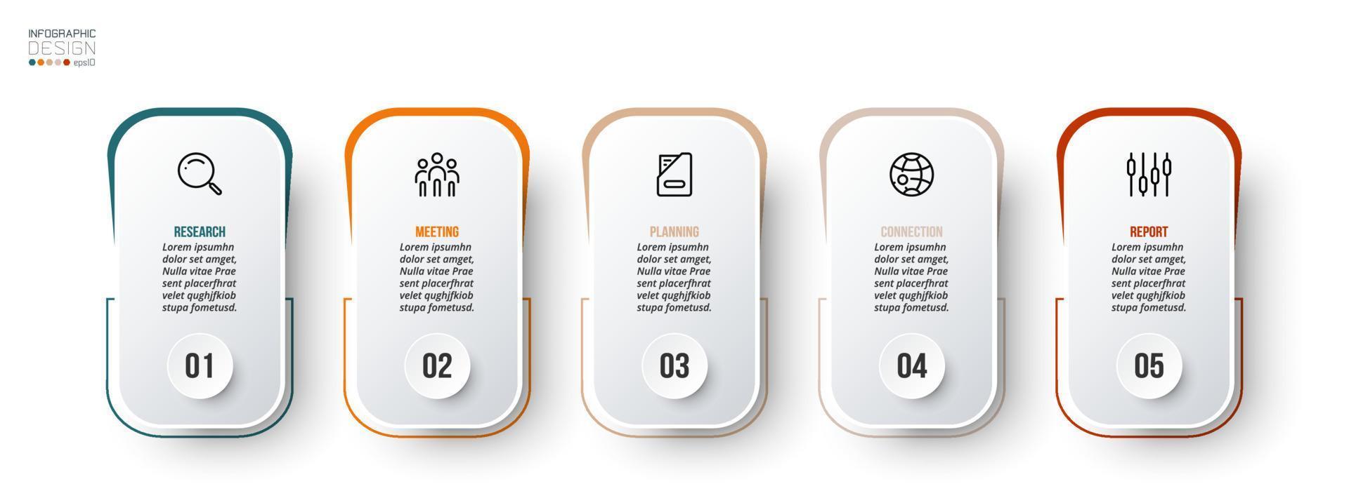 conceito de negócio de modelo infográfico com passo. vetor