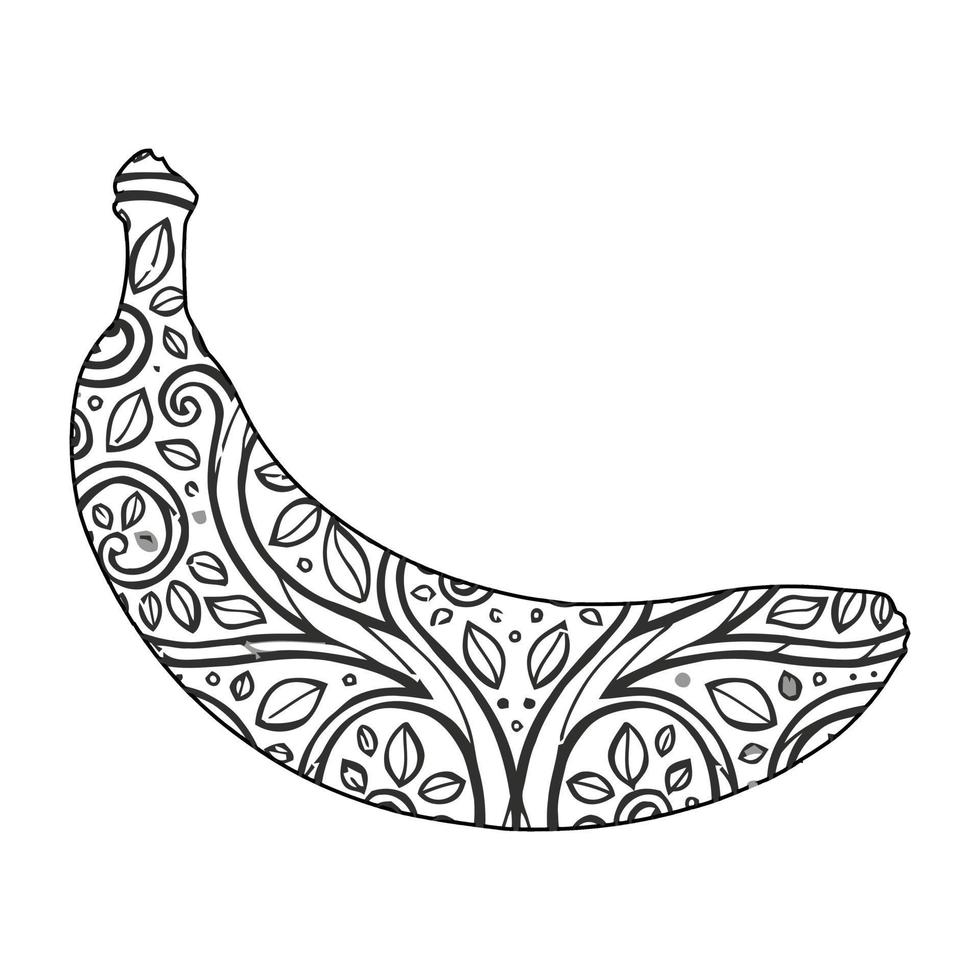 mandala banana para colorir para crianças vetor