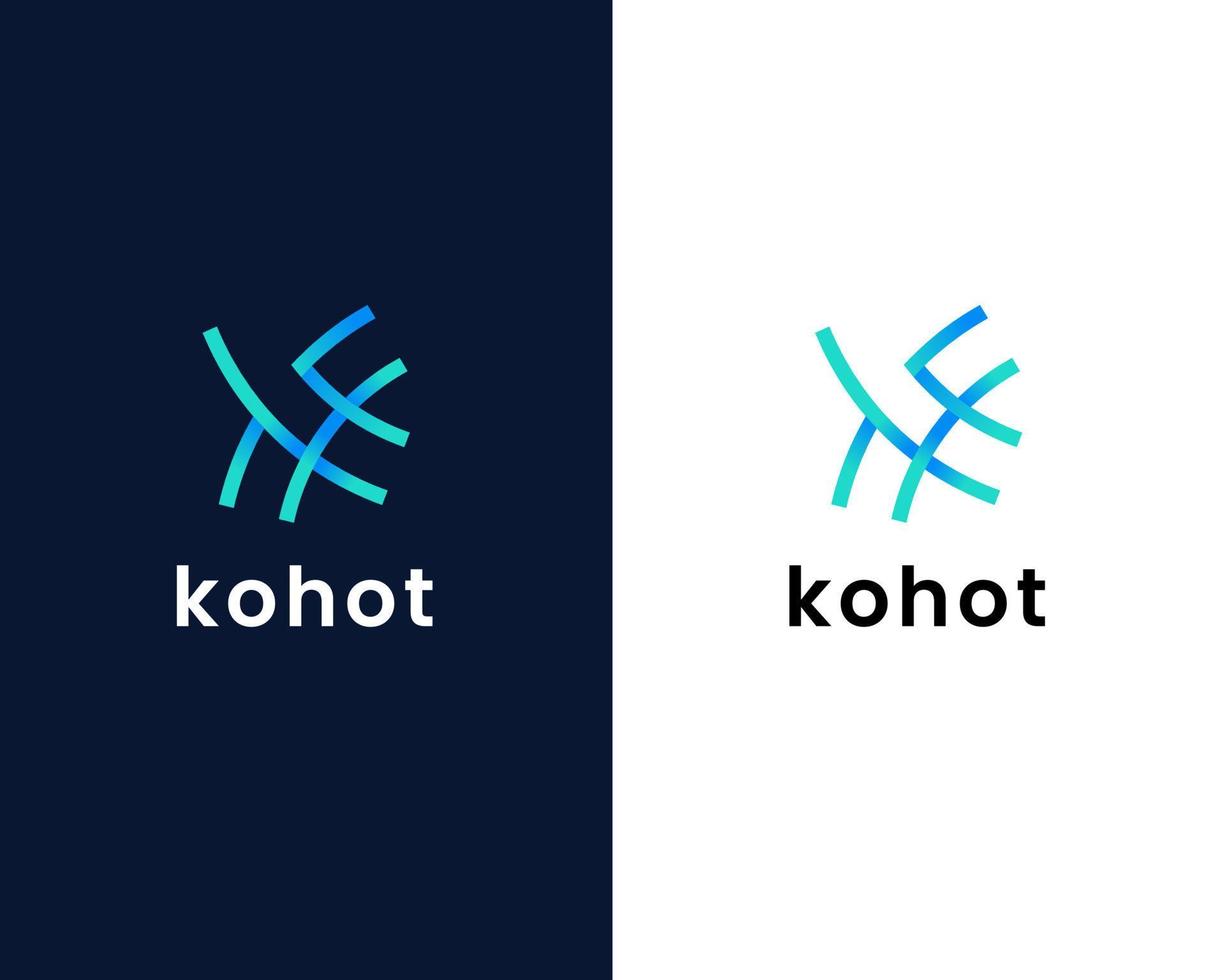 modelo de design de logotipo letra h e k vetor