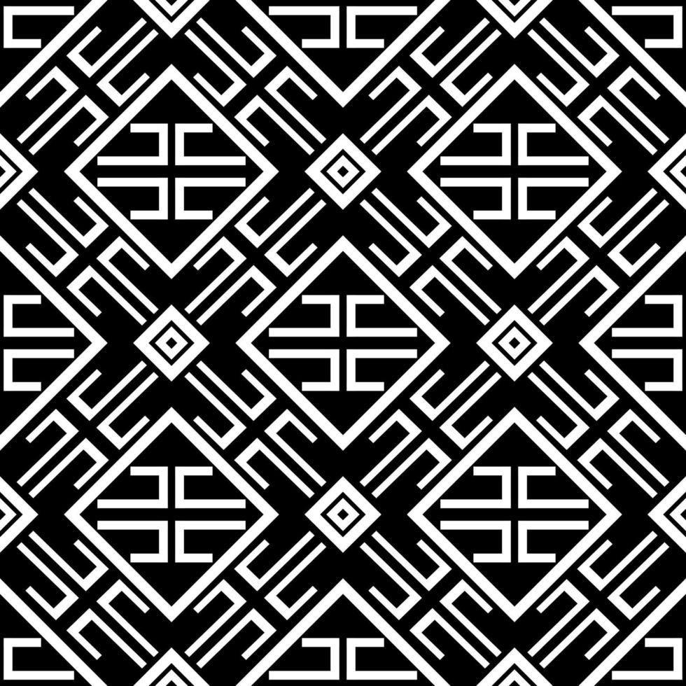 preto branco asiático floral étnico geométrico vetor