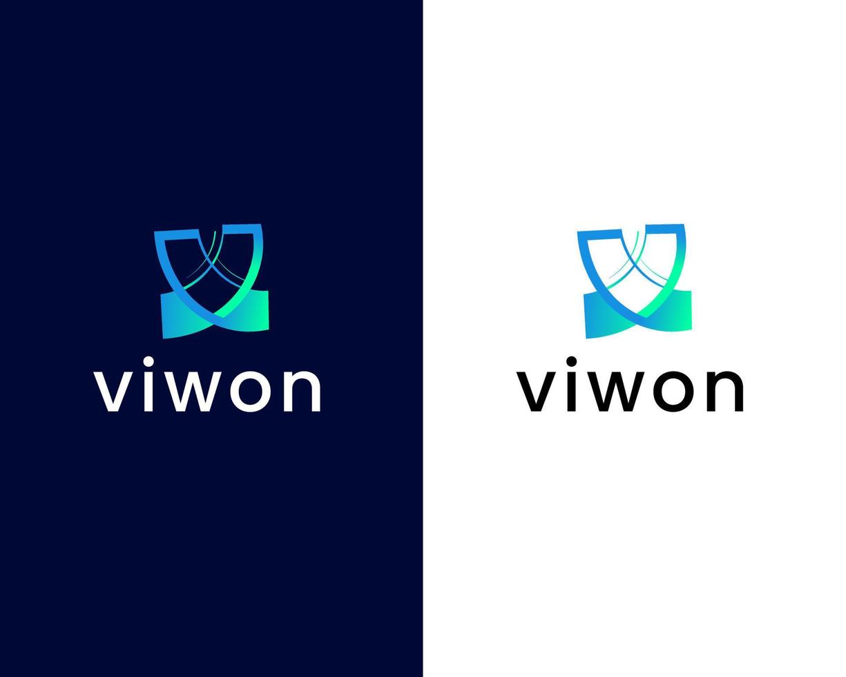 modelo de design de logotipo letra v e w vetor