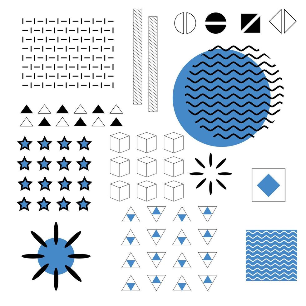 conjunto de formas geométricas vetoriais. elementos abstratos vetor