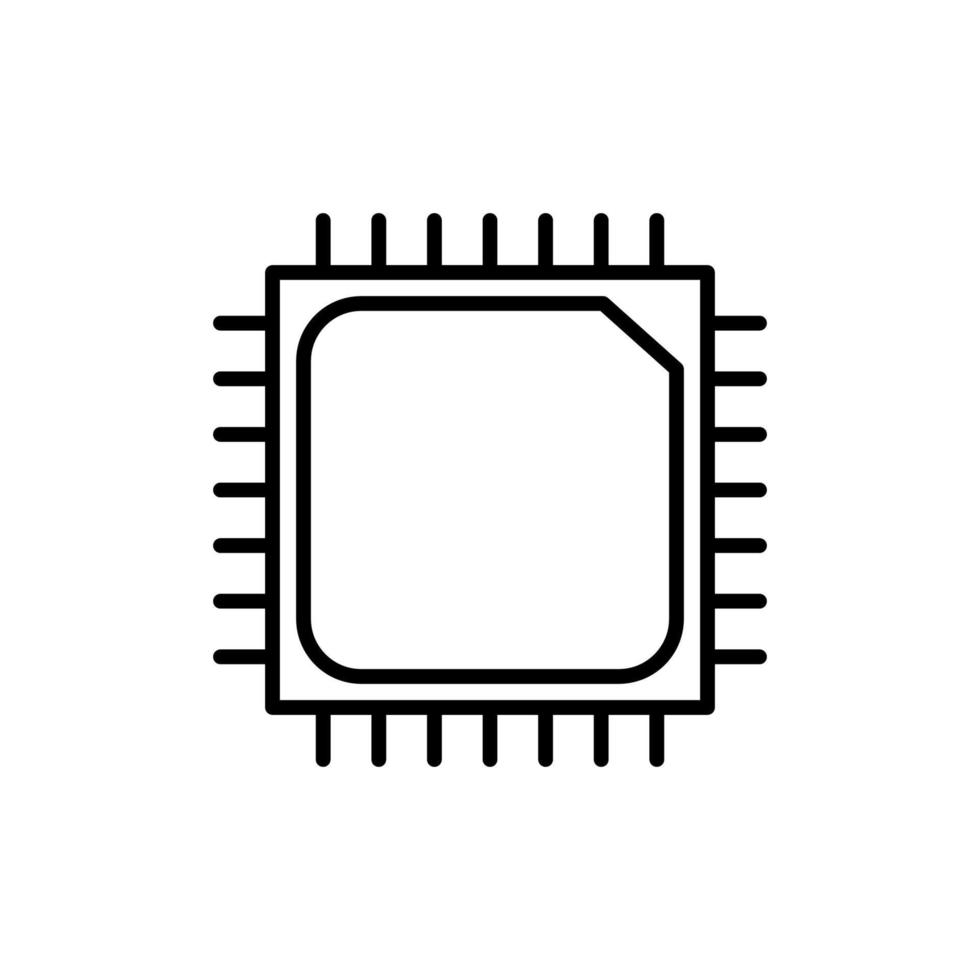 modelo de design de ícone isolado do processador vetor