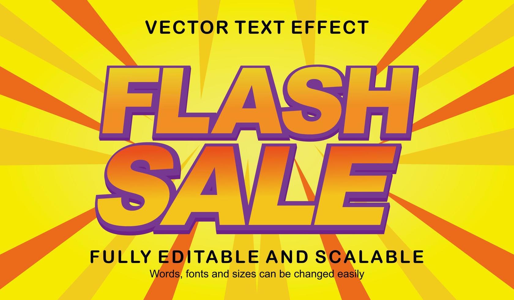 vetor de estilo de texto de venda em flash de efeito de texto editável premium