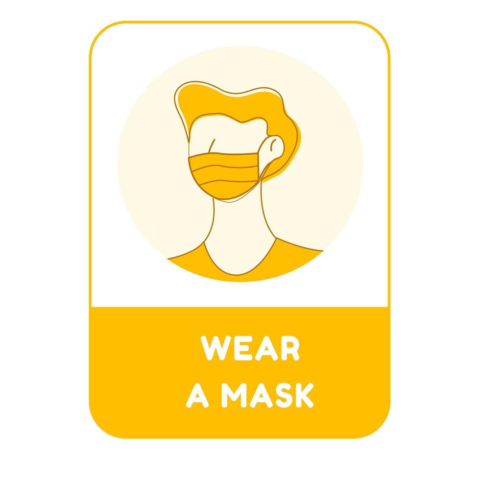 novo banner normal, após o período covid-19, conjunto de ícones de novos comportamentos normais, use um mask.icon definido sobre prevenção do vírus corona. vetor