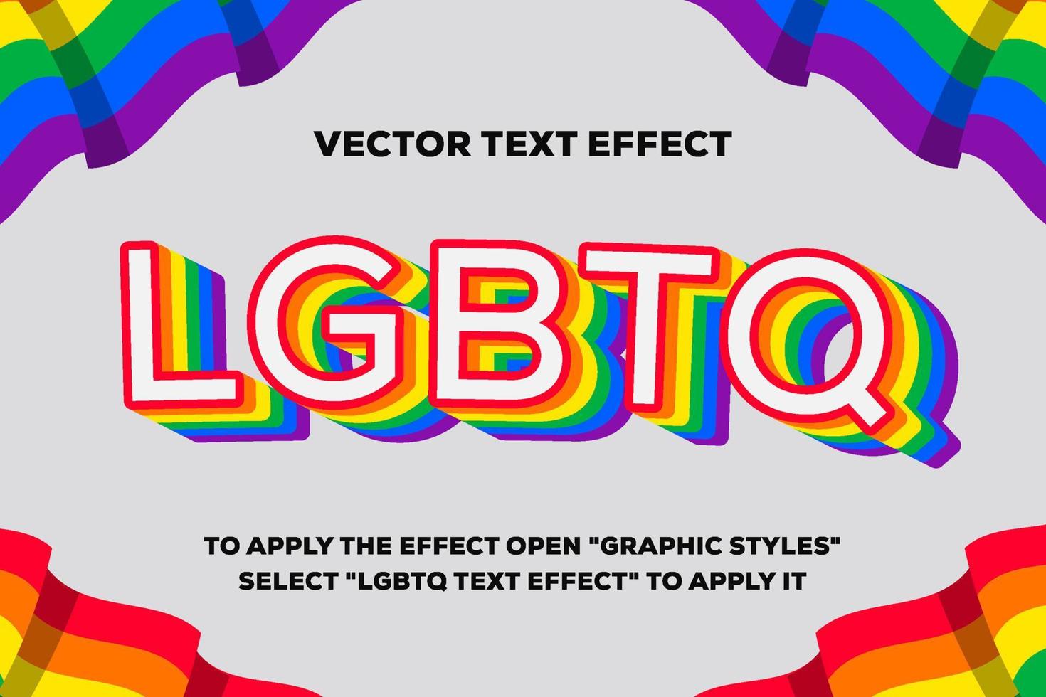 efeito de texto lgbtq totalmente editável vetor