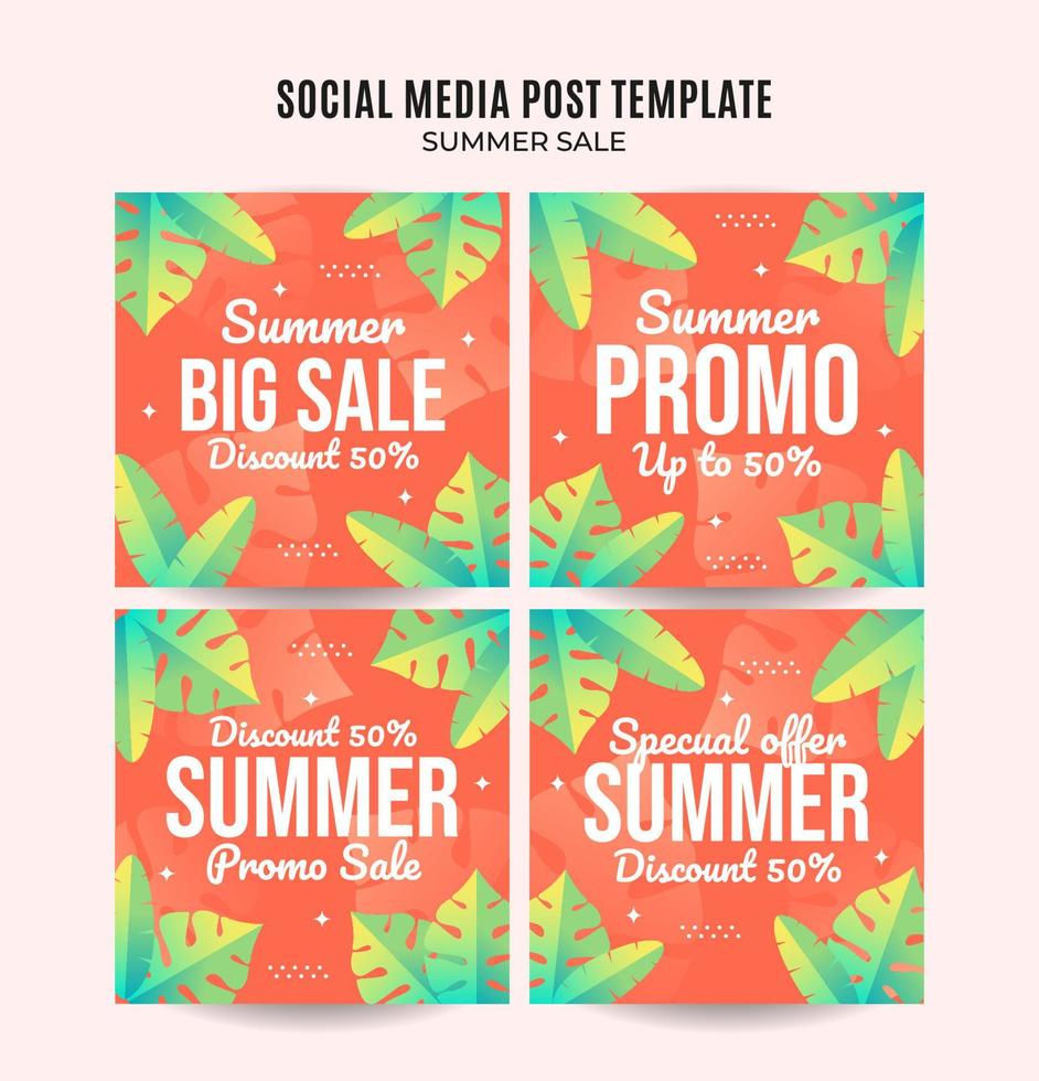 banner de web de venda de verão feliz para pôster quadrado de mídia social, banner, área de espaço e plano de fundo vetor