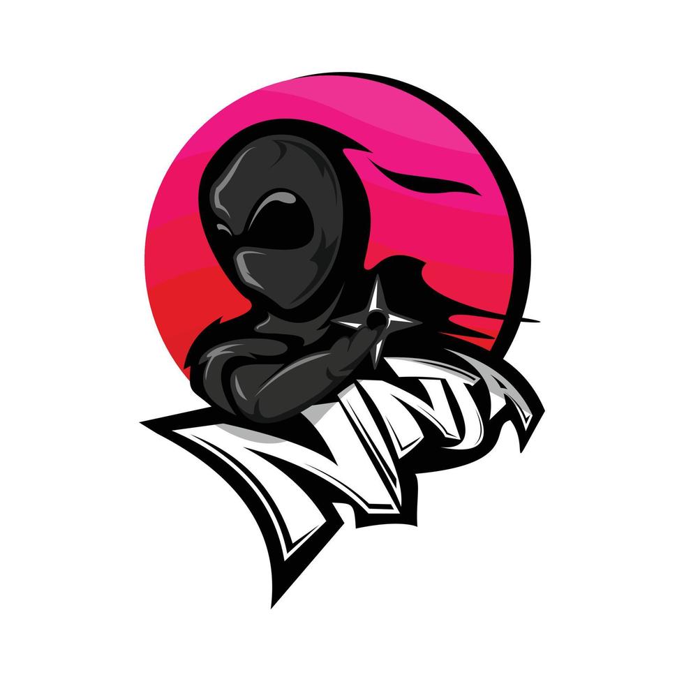 logotipo do mascote ninja vetor