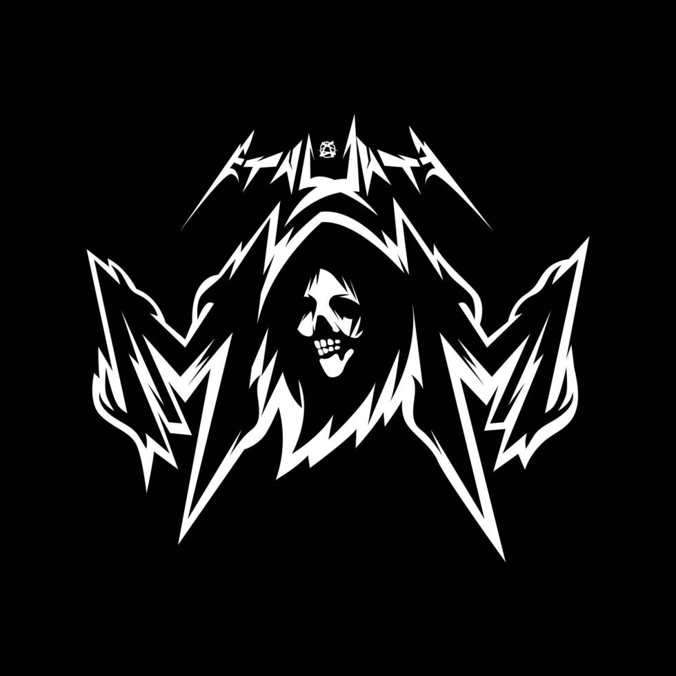 iniciais de caveira de metal vetor