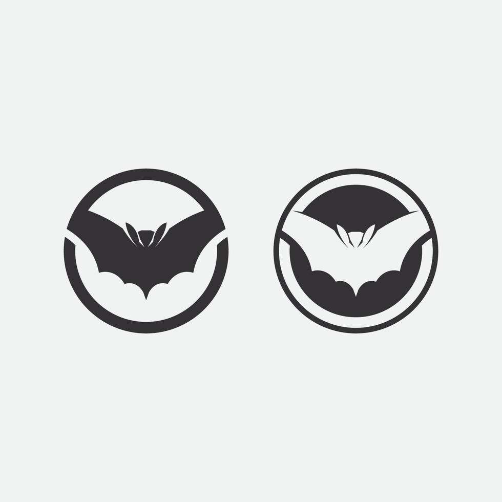 animal e vetor de logotipo de morcego, conjunto de asas, preto, halloween, vampiro, gótico, ilustração, ícone de morcego de design