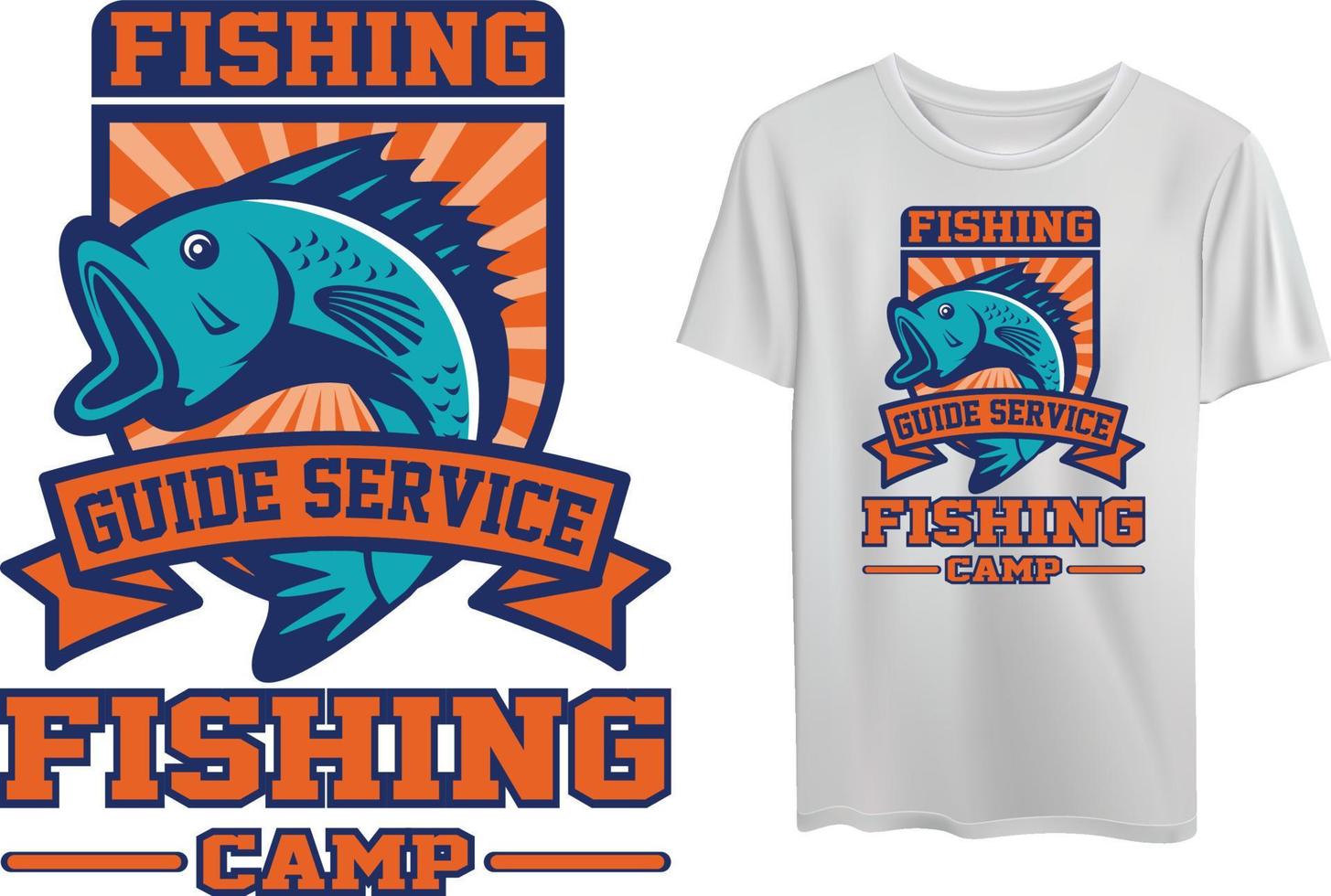 camiseta de pesca citações design ilustração vetorial vetor