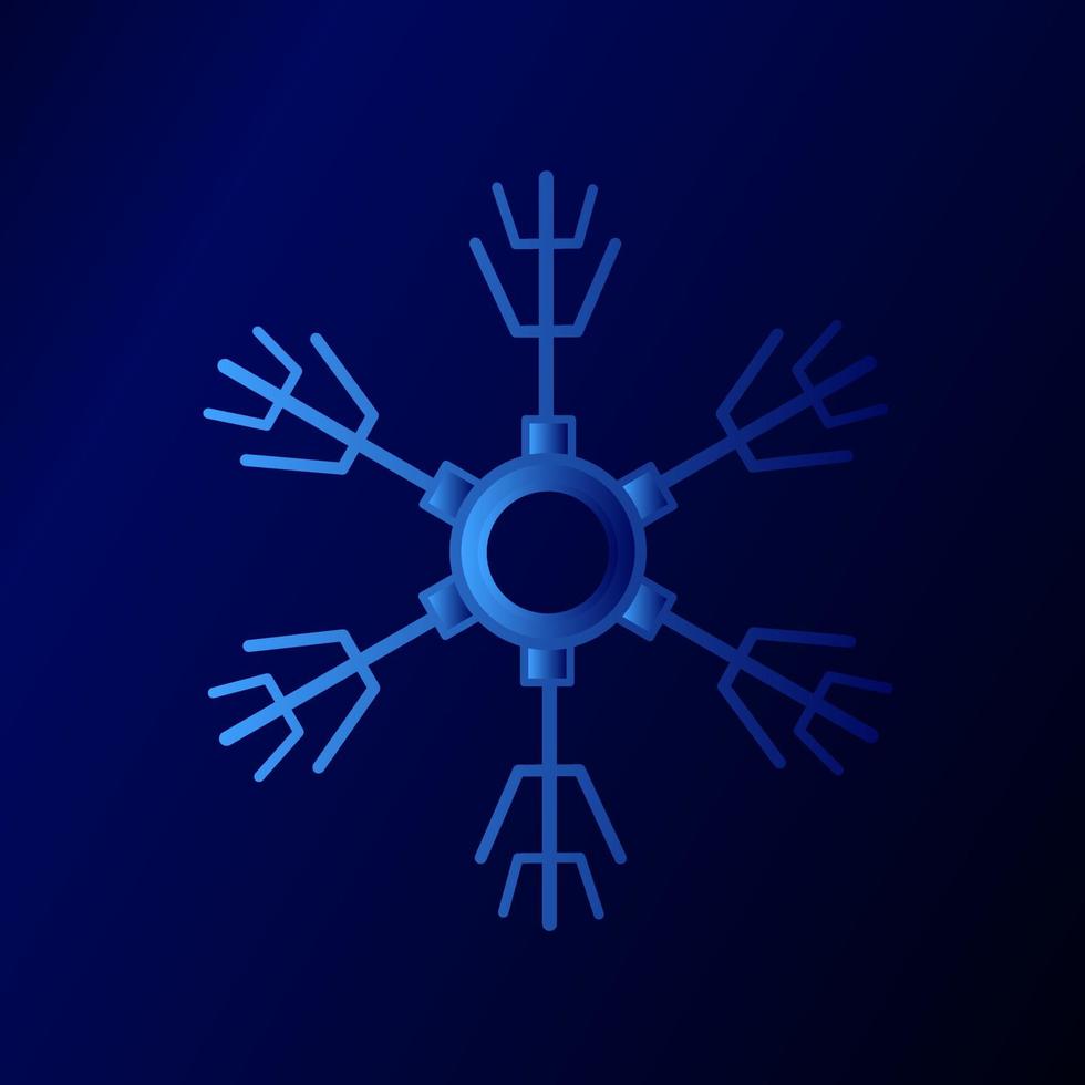 o design de logotipo eletrônico de neve de tecnologia para fundo de natal vetor