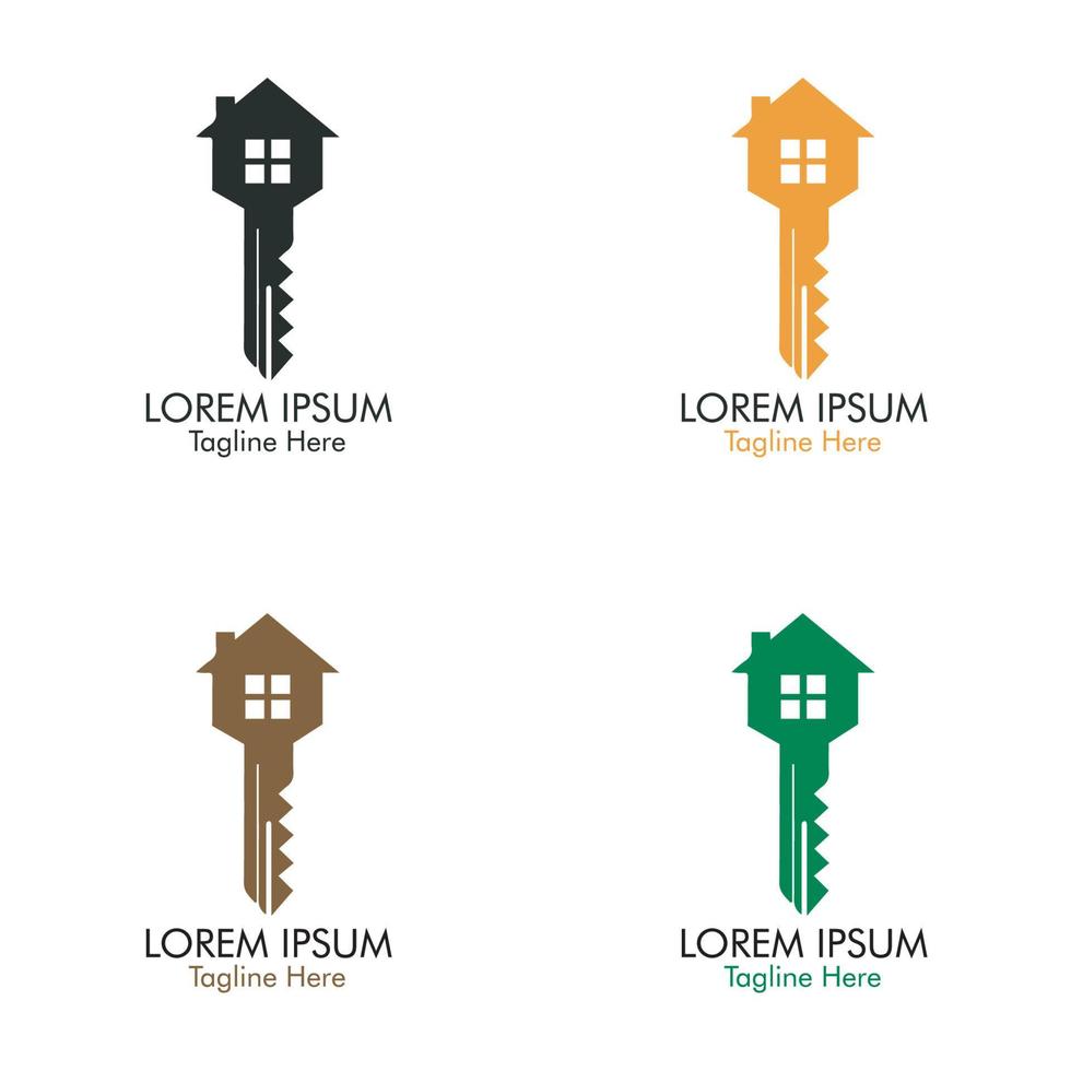coleção de logotipo de chave de casa vetor