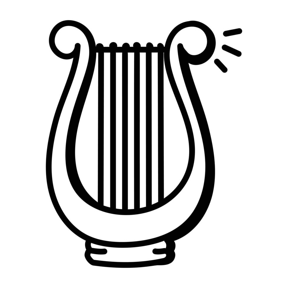 baixar ícone de doodle premium da harpa vetor