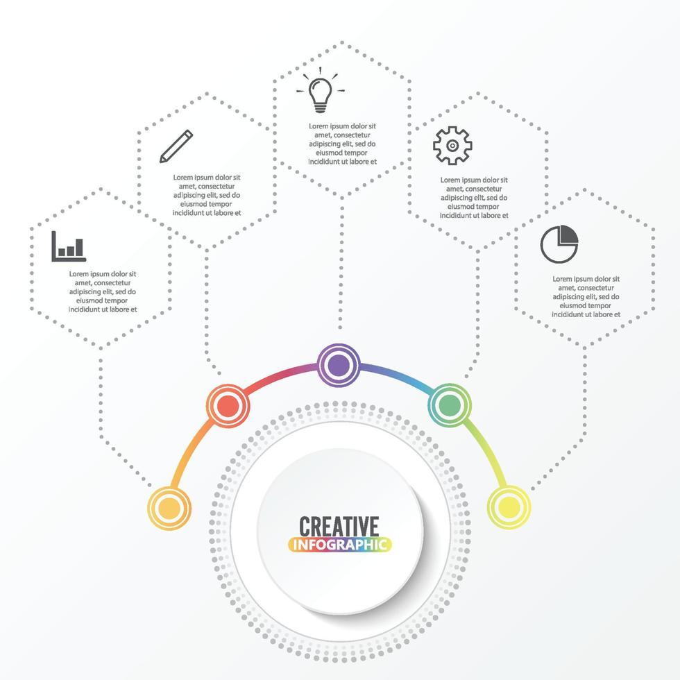 modelo de infográfico de vetor com etiqueta de papel 3d, círculos integrados. conceito de negócio com opções. para conteúdo, diagrama, fluxograma, etapas, peças, infográficos de linha do tempo, layout de fluxo de trabalho, gráfico