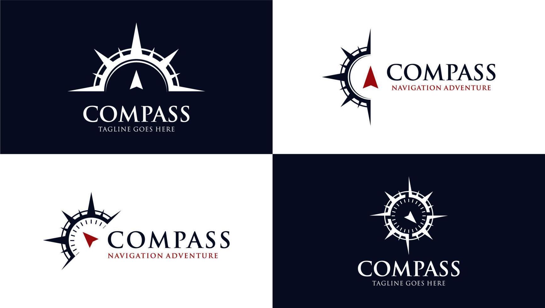 logotipo bússola navegação nome da empresa vetor