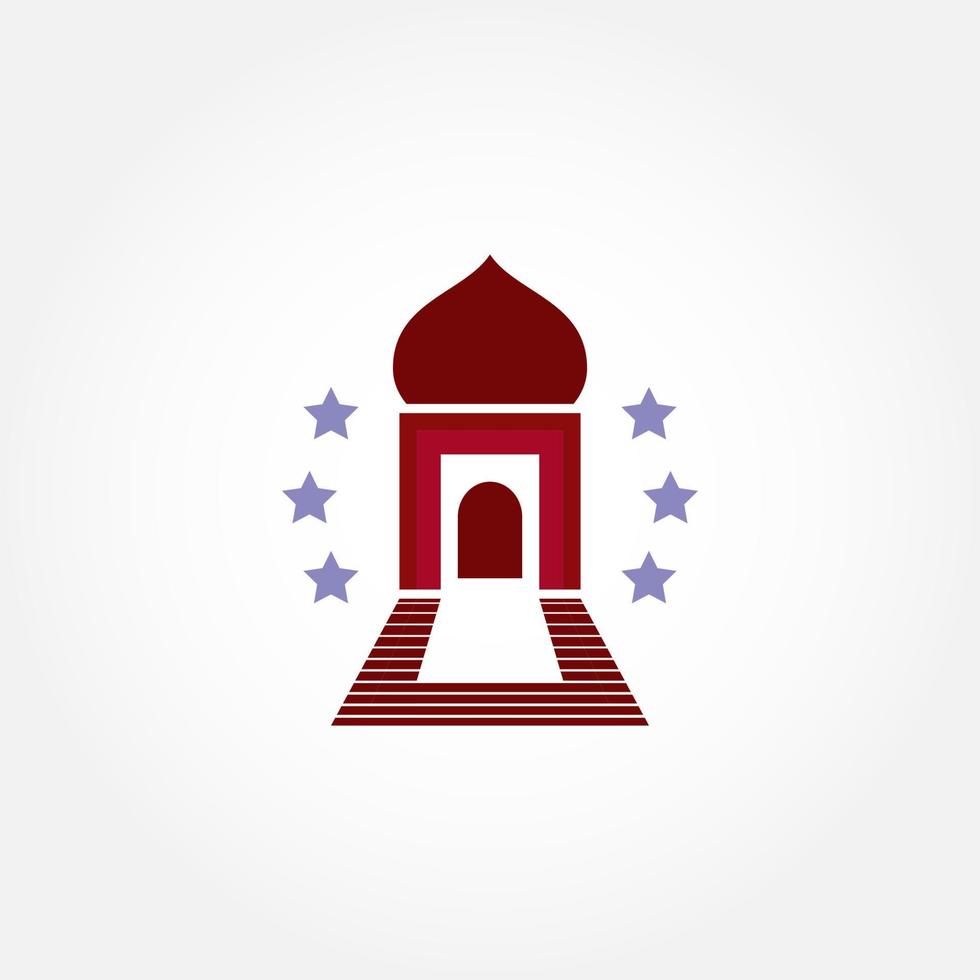 design de logotipo de mesquita com estilo simples vetor