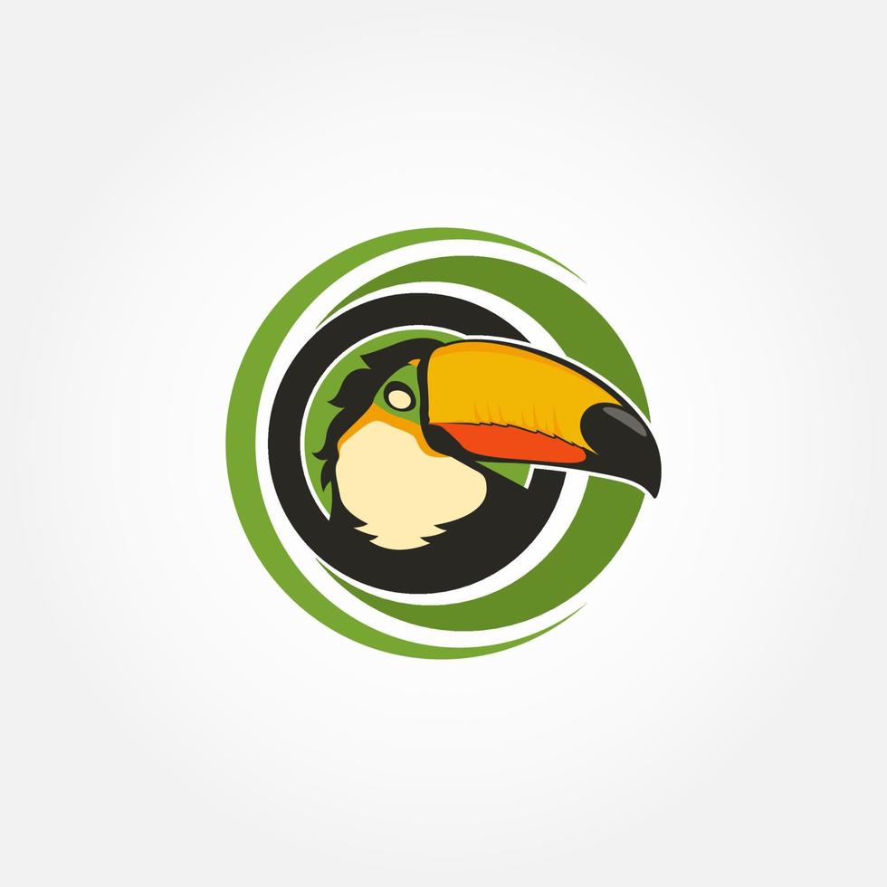 ilustração do logotipo do pássaro tucano vetor