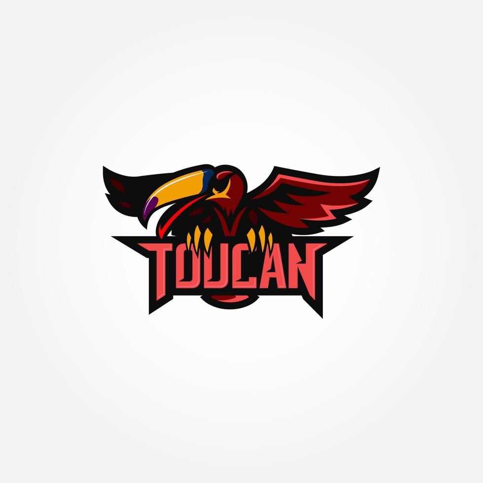 mascote de ilustração de logotipo de tucano com estilo e-sport vetor