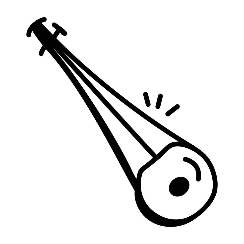 ícone de doodle lindamente trabalhado de cítara vetor