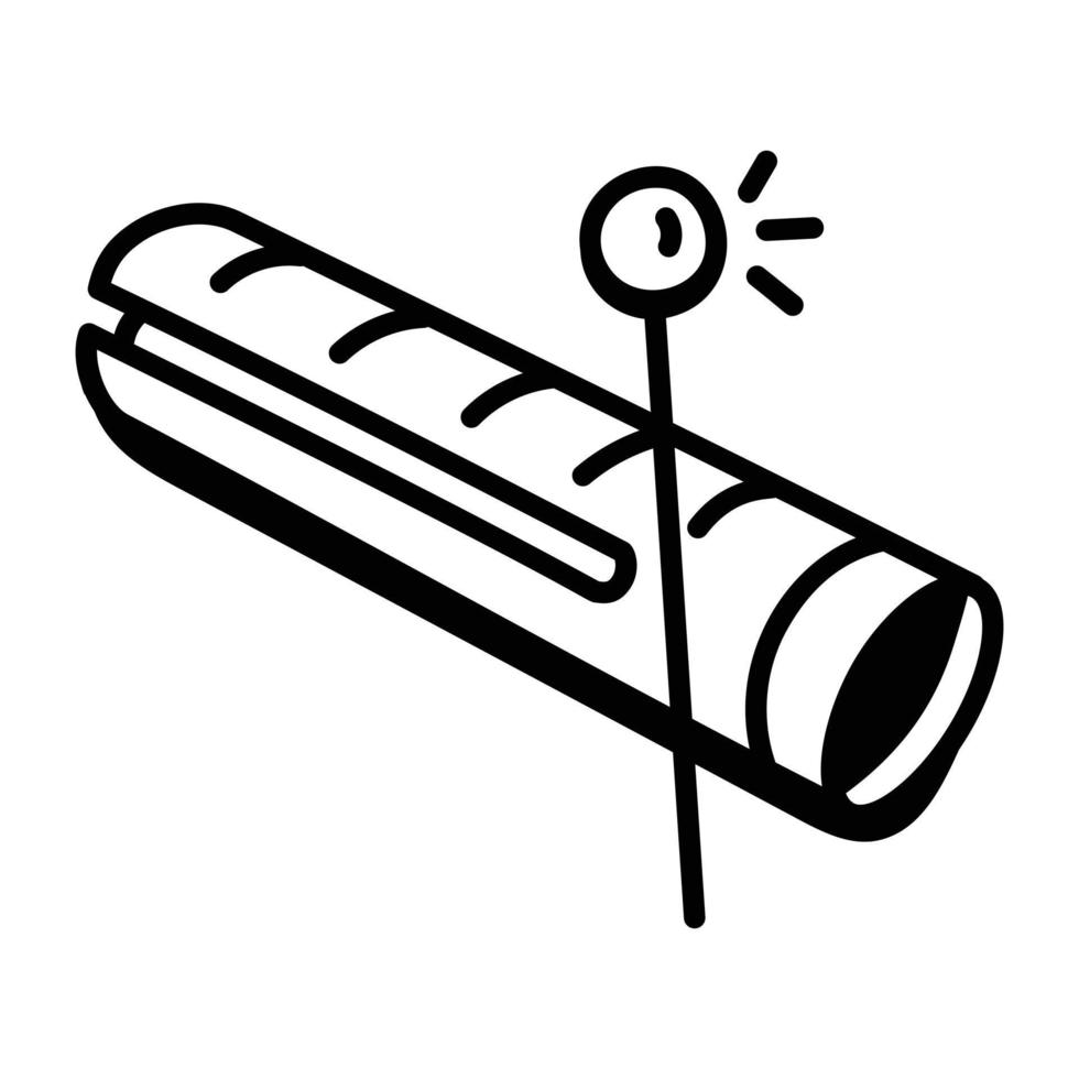 um ícone de doodle cativante de sonda de madeira vetor