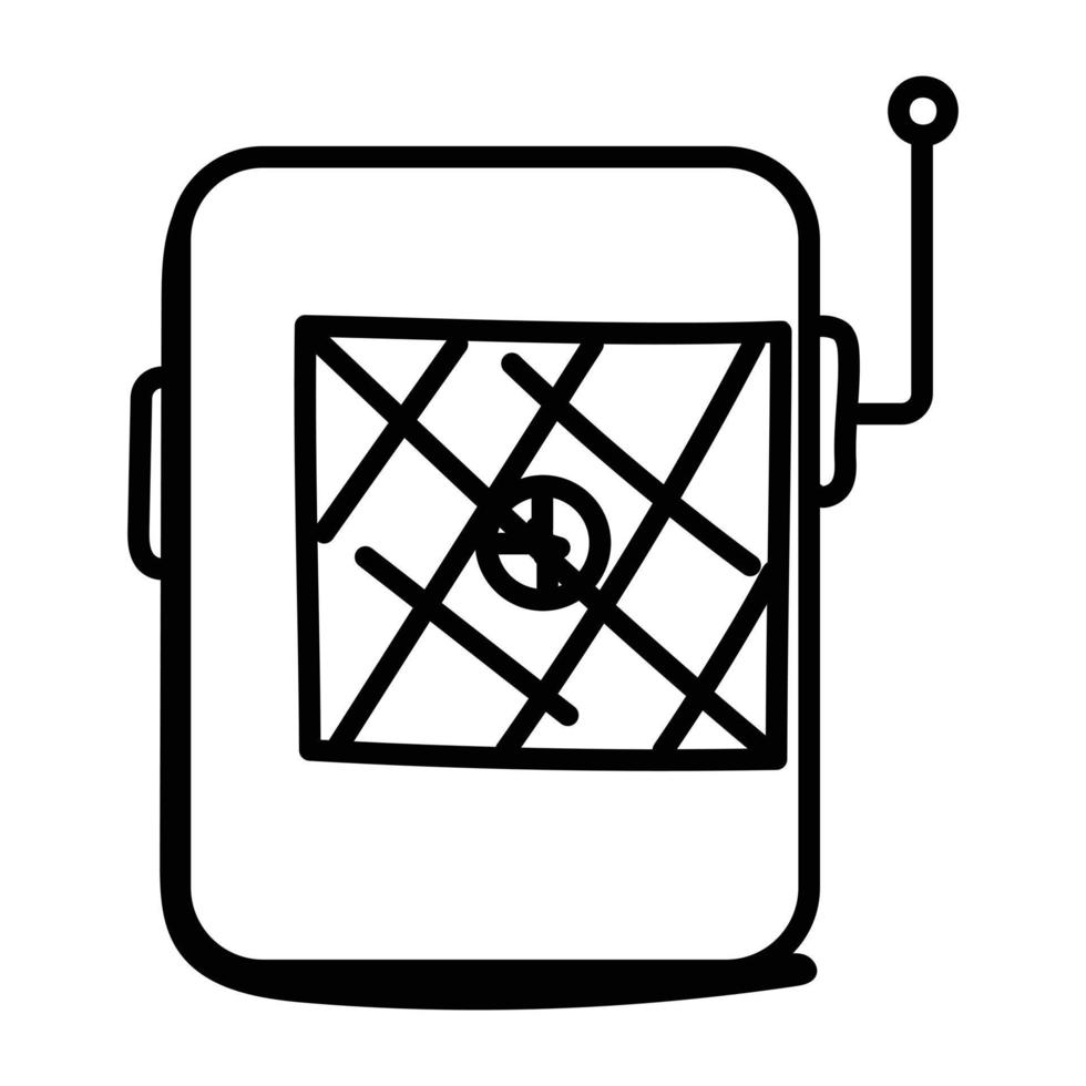 use para sinais de áudio, ícone de doodle do amplificador de música vetor