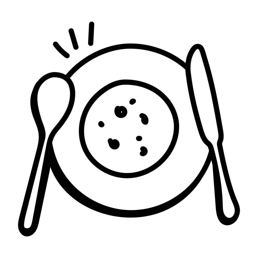 um ícone de doodle bem projetado de jantar vetor